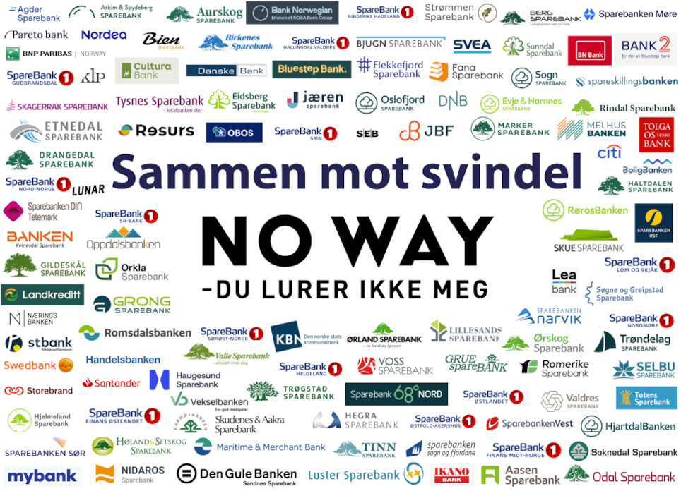 Collage av logo til norske banker. Foto.