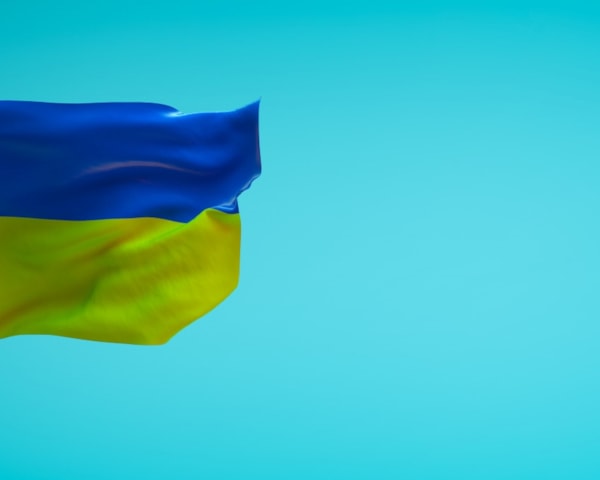 Det ukrainske flagget. Foto.